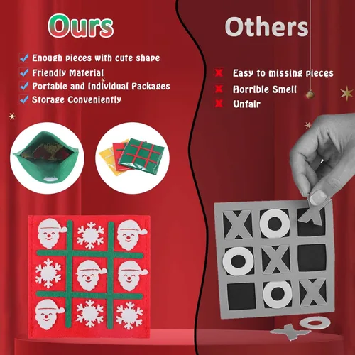 Miniatura 4 de Regalos de fiesta de Navidad, juegos de mesa de Tic Tac Toe para niños de 4 a 8 a 12, rellenos de calcetines de Navidad para niños, juguetes a