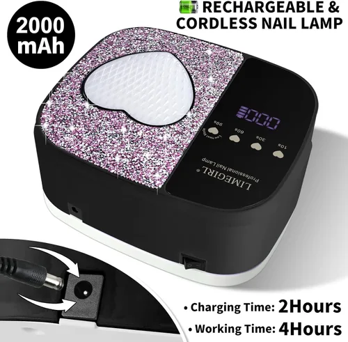 Miniatura 3 de Kit de lámpara de uñas UV LED LimeGirl para esmalte en gel profesional de curado rápido Luz secadora negra con 4 configuraciones de temporizador
