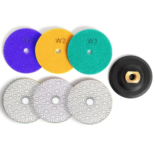 Miniatura 9 de Almohadilla de respaldo de pulido de 4 pulgadas con base de goma para soporte de almohadilla de pulido de diamante, conector de gancho y bucle