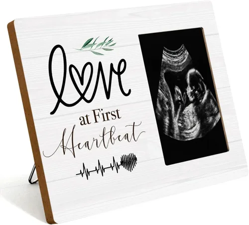 IAXIC Marco de fotos para nuevas madres, regalos de embarazo para madres primerizas, marcos de fotos de ultrasonido para anuncios de embarazo, marco