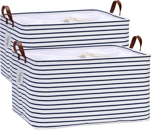 Miniatura 76 de Hinwo 31L Bolsas de almacenamiento grandes, organizadores de armario y almacenamiento, cestas de estante, cestas de almacenamiento plegables
