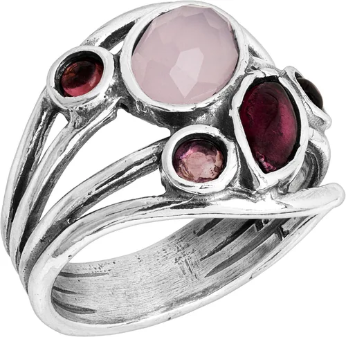 Miniatura 6 de Silpada Anillo de granate natural Red Alert, cuarzo rosa y turmalina rosa en plata de ley, Plata, cuarzo granate