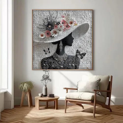 Miniatura 6 de Rompecabezas Imposibles para Adultos de 1000 Piezas, PICKFORU Rompecabezas de Musa Floral Dama Elegante, Rompecabezas de Mujer con Flores Hermosas