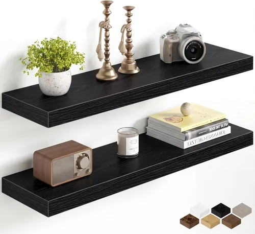 Miniatura 81 de Fun Memories Estantes flotantes de 16 pulgadas para pared, estantes de 8 pulgadas de profundidad para baño, dormitorio, cocina, montaje en pared