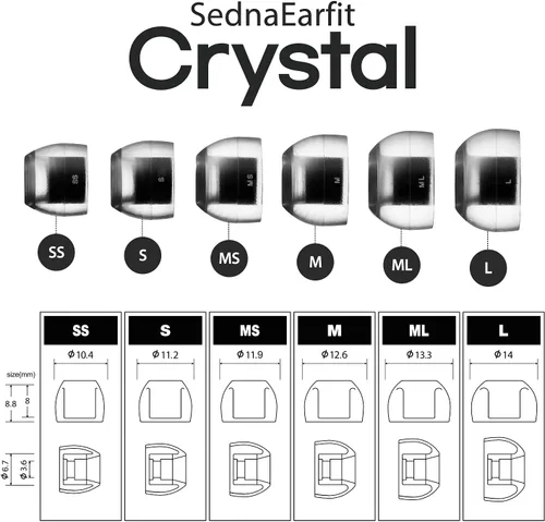 Miniatura 6 de AZLA Crystal Standard (L) - Puntas para auriculares inalámbricos - Consejos de reemplazo de auriculares con cancelación de ruido - Eartips