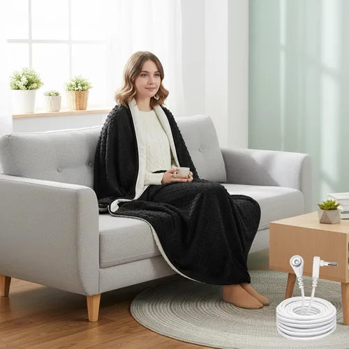 Miniatura 11 de Manta Grounding para aliviar el dolor y dormir más profundo, sábana de cama Earth Connect con fibra de plata, manta esponjosa, regalos para mujeres