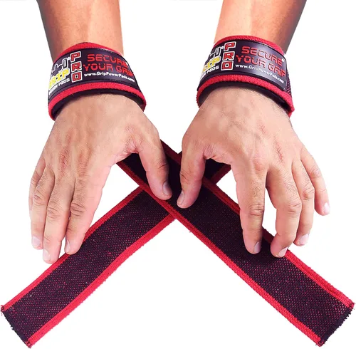 Miniatura 2 de Correas de elevación de algodón de nivel profesional con soporte de almohadilla de muñeca de neopreno y mejora de agarre de silicona, correas