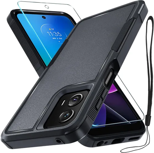 Miniatura 58 de Funda compatible con Moto G 5G 2024, cuerpo completo, resistente, resistente, a prueba de golpes, con correa de cordón, protector de pantalla