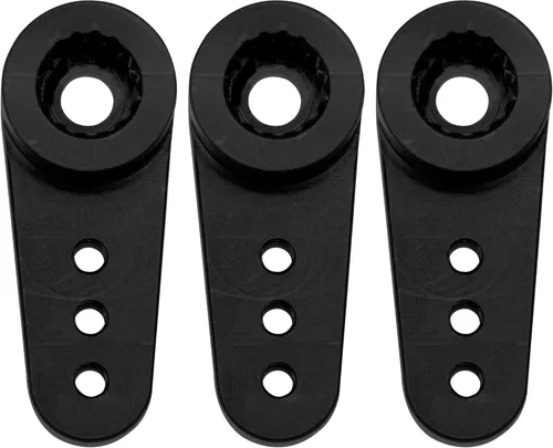Miniatura 3 de Paquete de 3 bocinas servo de aluminio 15T para servo a control remoto compatibles con Emax ES08MA Servo Fit para Axial SCX24 1/24 RC Crawler (negro)