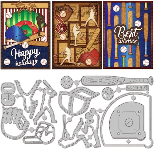 Miniatura 10 de GLOBLELAND Troqueles de corte de jugador de rugby para hacer tarjetas, troqueles de corte de rugby para bricolaje álbumes de recortes, diario, papel