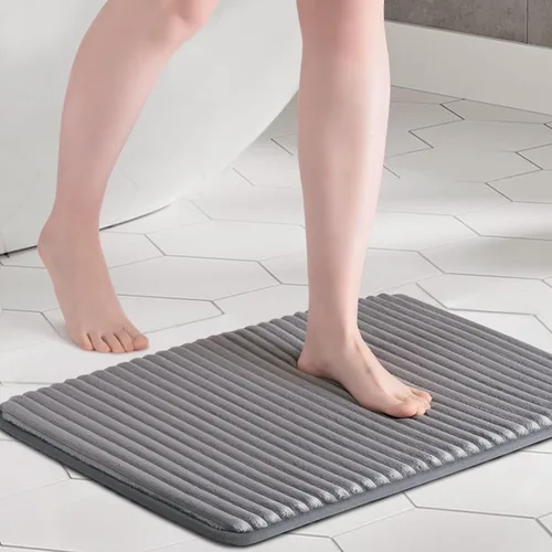Miniatura 9 de FRESHMINT - Alfombra de baño de espuma viscoelástica ultrasuave con carbón activado, 17 x 24 pulgadas, tapete para baño antideslizante, alfombras