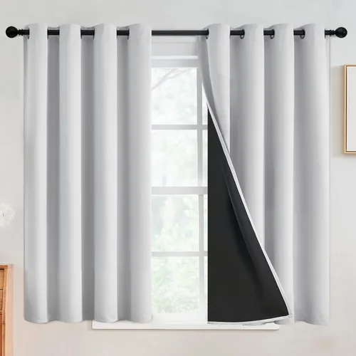 Miniatura 105 de SimpleHome - Cortinas opacas 100% para recámara, cortinas de ventana con ojales beige, con aislamiento térmico, cortinas de oscurecimiento