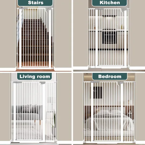 Miniatura 8 de Puerta para mascotas extra alta de 51.18 pulgadas de alto, puertas de seguridad de cierre automático para cocina, sala de estar, puertas, pasillo