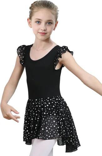 Miniatura 33 de LUOUSE Elegante leotardo de ballet para niñas con falda, mangas con volantes y volantes, perfecto para baile y gimnasia