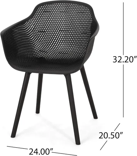Miniatura 3 de Christopher Knight Home Davina - Silla de comedor (2 unidades), polipropileno, color negro