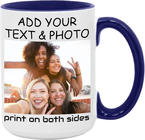 Miniatura 24 de Taza de café personalizada, crea un regalo único con tus fotos, texto y nombres, perfecta para mamá, papá, amigos y ocasiones especiales, 11 onzas