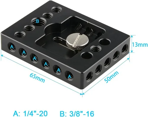Miniatura 2 de Placa base de cámara CAMVATE con orificio de rosca de 1/4" y 3/8" para jaula de cámara DSLR