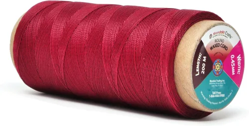 Miniatura 23 de Mandala Crafts Hilo encerado plano de 24 colores surtidos para costura de cuero, 55 x 24 yardas, hilo de poliéster 150D 0.031 in para cueros