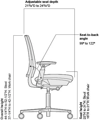 Miniatura 2 de Steelcase Amia Task Chair: marco platino/base de aluminio pulido - sin brazos - ruedas de piso duro
