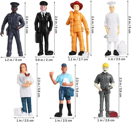 Miniatura 6 de Totority People Everyday Heroes Figuras de acción para niños pequeños, 7 piezas de ayudantes comunitarios - Modelos realistas de ocupaciones