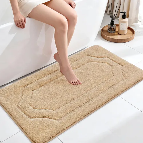 BEQHAUSE Alfombra de Baño-Antideslizante-Tapete de Baño-Suave y Absorbente-Tapete de Ducha-Tapetes de Baño de Poliéster para Baño Lavables a Máquina