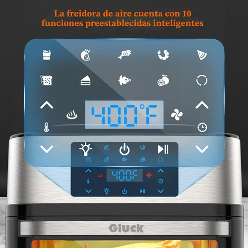 Miniatura 4 de Horno freidora de aire grande de 20 cuartos de galón, horno tostador 10 en 1, combo de freidora de aire con ventana para la familia, horno freidora