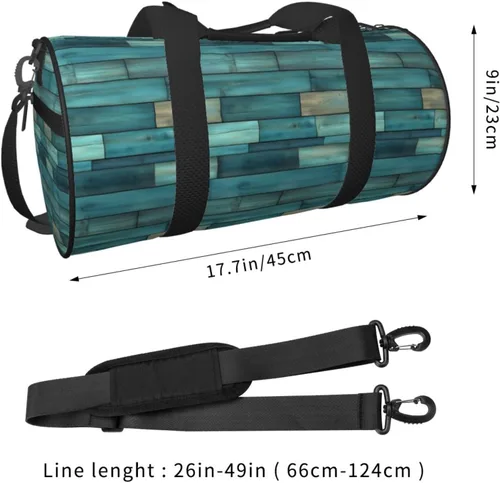 Miniatura 2 de Large Duffle Bag for Travel - Retro Green Wood Boards Print Gym Bag for Women Men, Travel Foldable Bags for Women Men with Zippered Multiple Pockets