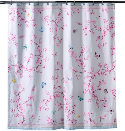 Miniatura 14 de Maison d' Hermine Cortina de ducha 100% algodón, un panel, 70 x 72 pulgadas, cortinas de ducha de tela lavable para baño, fácil de colgar con 12