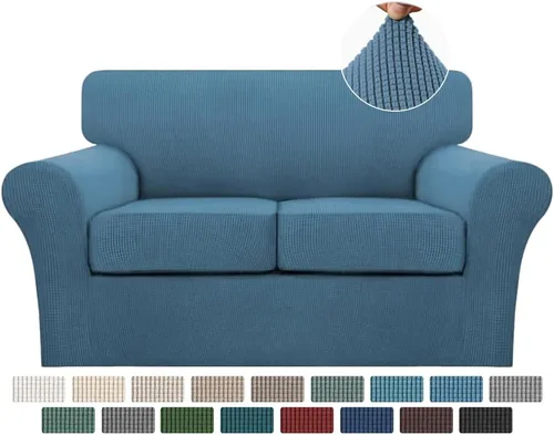 Miniatura 108 de Turquoize 2 fundas para sillas de sala de estar, funda de sofá con fundas de cojín individuales, funda de muebles para sillas (silla, beige biscotti)