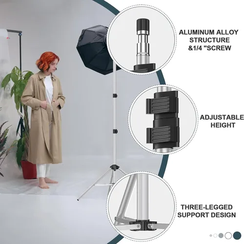 Miniatura 3 de EMART Soporte de Luz de 7 Pies para Fotografía, Trípode Portátil para Foto y Video, Paquete de 2 Soportes de Iluminación con Estuche de Transporte