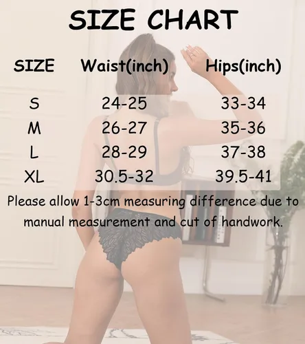 Miniatura 4 de Ropa interior atrevida para mujer, bikini de encaje que no se ve, suave, transpirable, sin costuras, sexy, hipster, conjunto de 6
