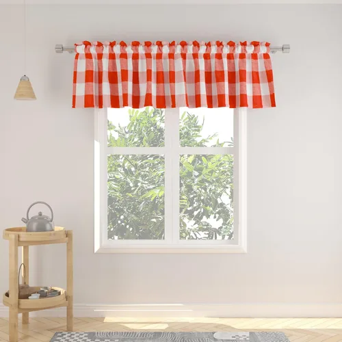 Miniatura 150 de Cenefas de cortina para ventana de 16 pulgadas de largo, 2 paneles de cuadros búfalo, cortinas pequeñas con bolsillo para barra, estilo clásico