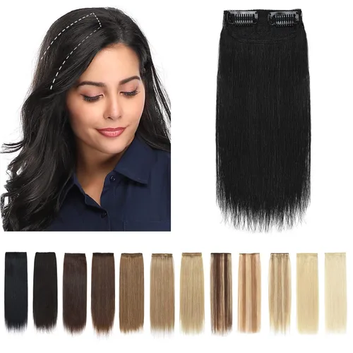 SEGO 2 extensiones de cabello corto con clip de 4 pulgadas, 0.56 oz, 100% cabello humano para mujeres con cabello adelgazante que añade volumen,