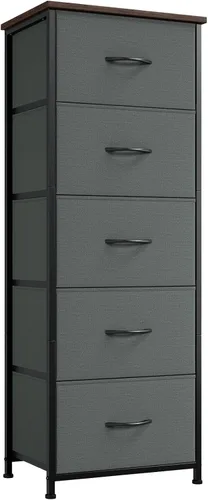 Miniatura 16 de Somdot - Cómoda estrecha con 4 cajones, cómoda delgada con cajones de tela extraíbles para armario, espacios pequeños, baño, dormitorio, lavandería