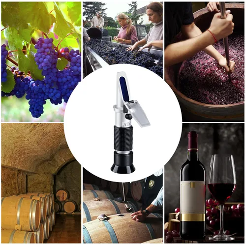 Miniatura 7 de Hidrómetro óptico Brix refractómetro óptico para elaboración de vino, doble escala - Brix 0-40% y alcohol 0-25% vol, refractómetro de vino