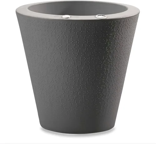 Miniatura 15 de Crescent Garden Maceta de autorriego para interiores y exteriores, negro caviar, 16 pulgadas, Caviar negro