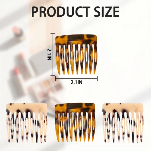 Miniatura 2 de Peine lateral de pelo francés – Peines pequeños decorativos franceses, pinzas de sujeción fuerte para mujeres y niñas, moño, 4 piezas
