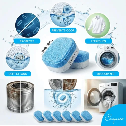 Miniatura 6 de 24 pastillas limpiadoras para lavadoras: limpia y desodoriza en profundidad todas las lavadoras, elimina la suciedad y el olor, potente fórmula
