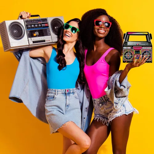 Miniatura 7 de Zonon 24 Piezas Cajas de Favores de Fiesta de los 80s Cajas Boom Box Novedosas de los 90s Decoración de Fiesta Regalo Golosinas Dulces para Centros