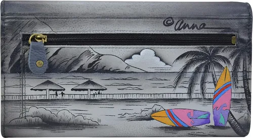 Miniatura 2 de Anna de Anuschka - Cartera organizadora de tres pliegues pintada a mano para mujer