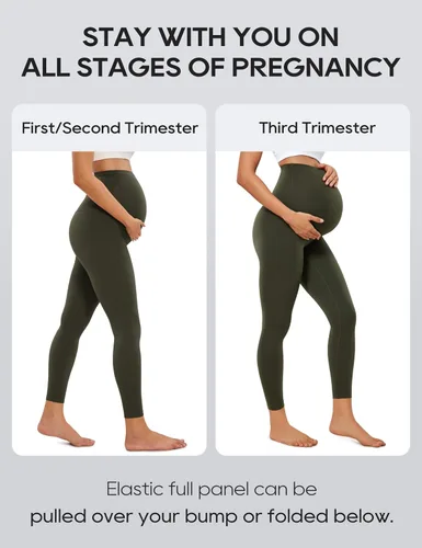 Miniatura 7 de CRZ YOGA Butterluxe - Leggings de maternidad sobre el vientre de 25 pulgadas, pantalones suaves para entrenamiento, yoga y embarazo
