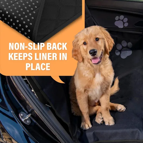 Miniatura 2 de Active Pets Funda Impermeable Tipo Hamaca Estándar para Asiento de Automóvil, Se Adapta a Sedanes, Hatchbacks, Crossovers, Cupés, Vehículos Naranja
