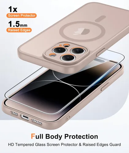 Miniatura 89 de FNTCASE Funda para iPhone 17 Pro: Fundas delgadas translúcidas de color azul claro compatibles con MagSafe, protección completa de la cámara