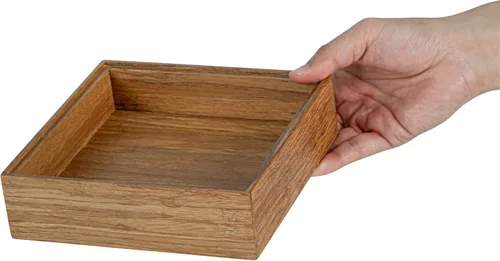 Miniatura 11 de Eco Display Contenedor de condimentos de bambú de 7 x 7 x 2 pulgadas, 1 caja grande para especias, resistente a astillas, para condimentos