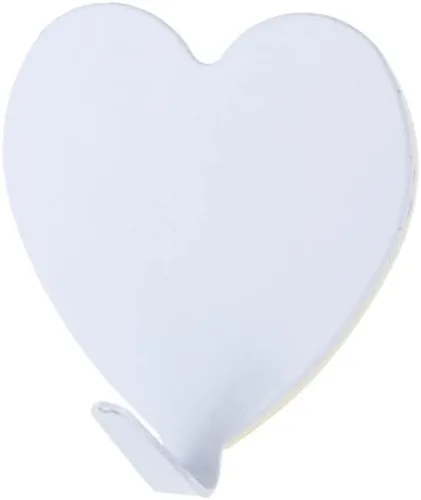Gancho de pared autoadhesivo en forma de corazón, gancho para puerta, ganchos decorativos fuertes de acero inoxidable para cocina y baño (1 unidad,
