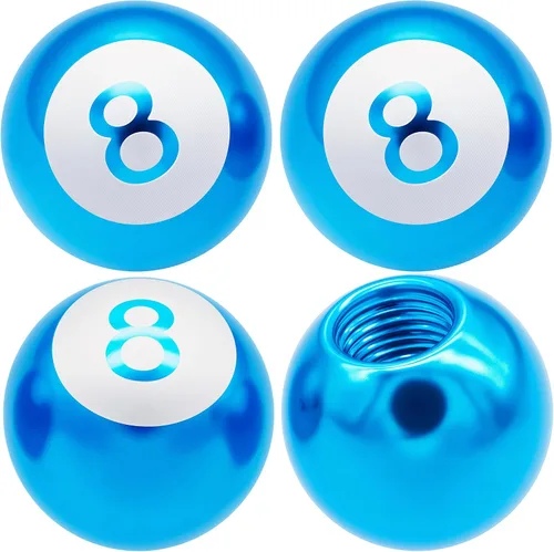 Miniatura 25 de 4 piezas tapas de vástago de válvula de neumático estilo bola 8, cubiertas universales de vástago de válvula de neumático con núcleo de cobre a