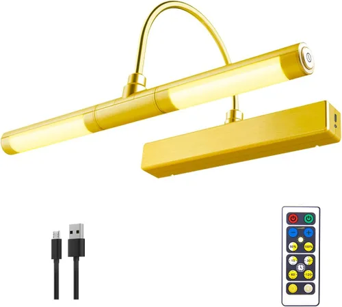 Miniatura 8 de BIGMONAT Luz de imagen recargable por USB, luz LED inalámbrica con control remoto, luz de pintura giratoria, cabezal de 3 modos de iluminación