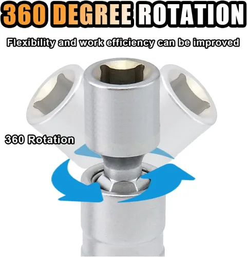 Miniatura 3 de JOYCOURT - Bujía magnética giratoria de 14 mm, llave de bujía de pared delgada de 3/8 pulgadas, bujía estándar de 12 puntas, herramienta