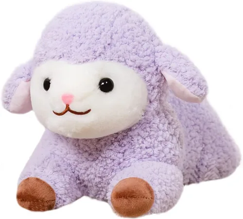 ELAINREN Almohada rellena de ovejas moradas ultrasuaves Cuddle Cordero Felpa Cojín Decoración Regalos/19.6 ''