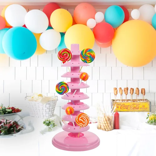 Miniatura 6 de Hemoton Soporte ajustable de múltiples niveles para piruletas de material de PP para bodas, fiestas, tiendas, exhibiciones decorativas de mesa